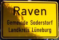 Ortsschild: Raven, Gemeinde Soderstorf, Landkreis Lneburg